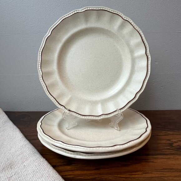 Kensington Staffordshire Handcrafted England Ironstone 3 Salad Plates - Picture 1 of 9